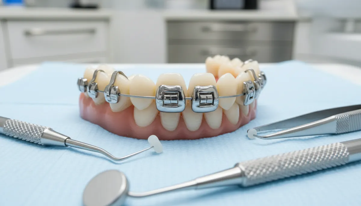 Detaliu clinic relevant pentru aparat dentar copii varsta recomandata la cabinet stomatologic
