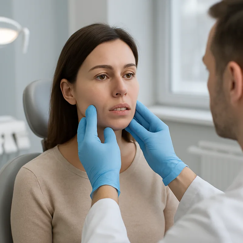 Model dentar cu ocluzie cap la cap, situație care contraindică fațetele dentare convenționale