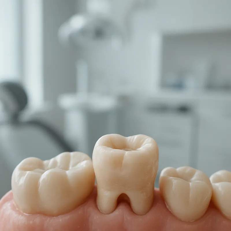 Molar devitalizat cu pereți subțiați, pregătit pentru acoperirea cu coroană dentară