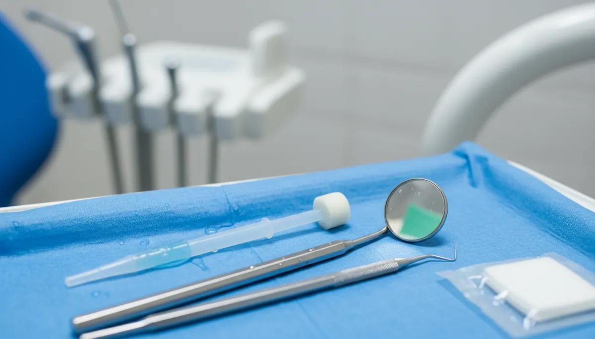 Detaliu clinic relevant pentru detartraj cu ultrasunete la cabinet stomatologic