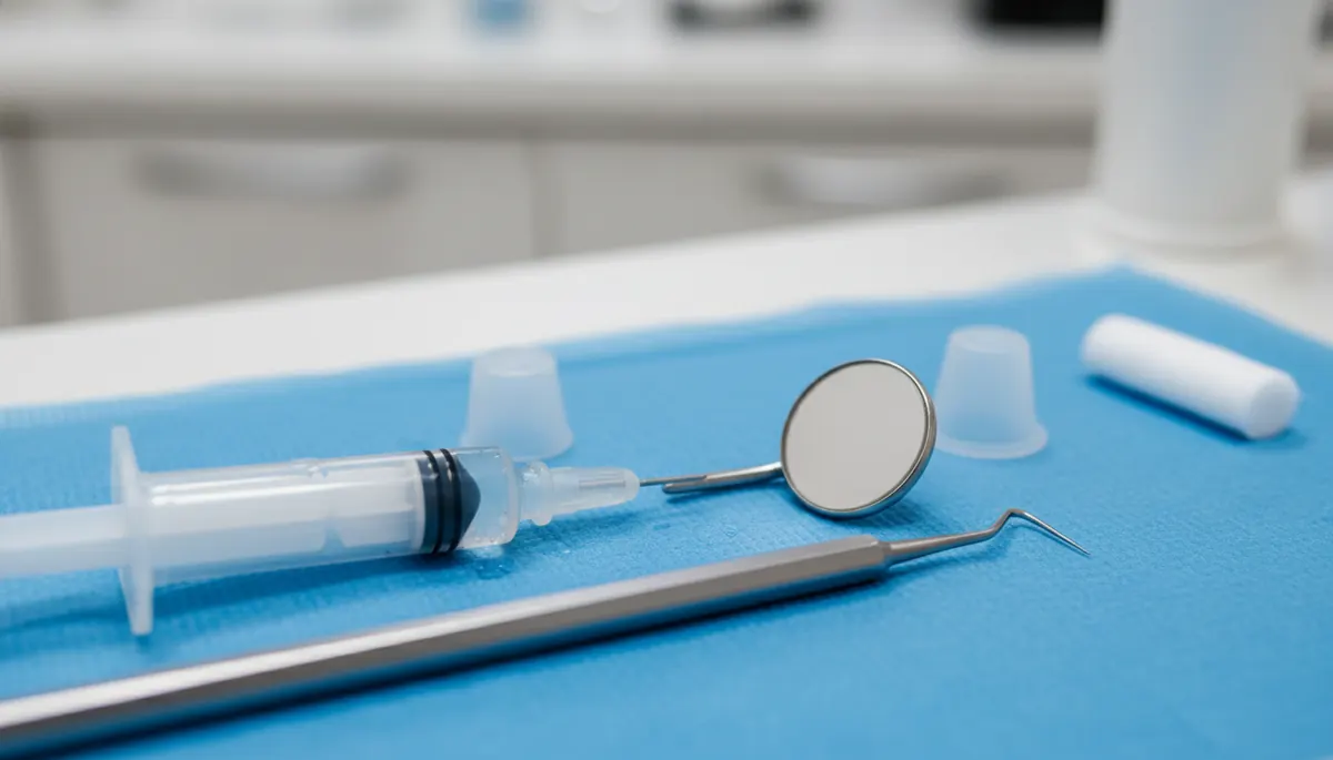 Detaliu clinic relevant pentru dinti sanatosi la cabinet stomatologic