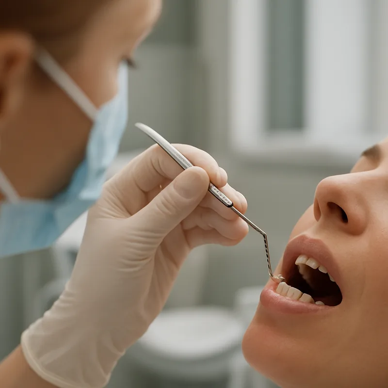 Sondă peri-implantară folosită pentru măsurarea adâncimii și verificarea sângerării în jurul unui implant dentar