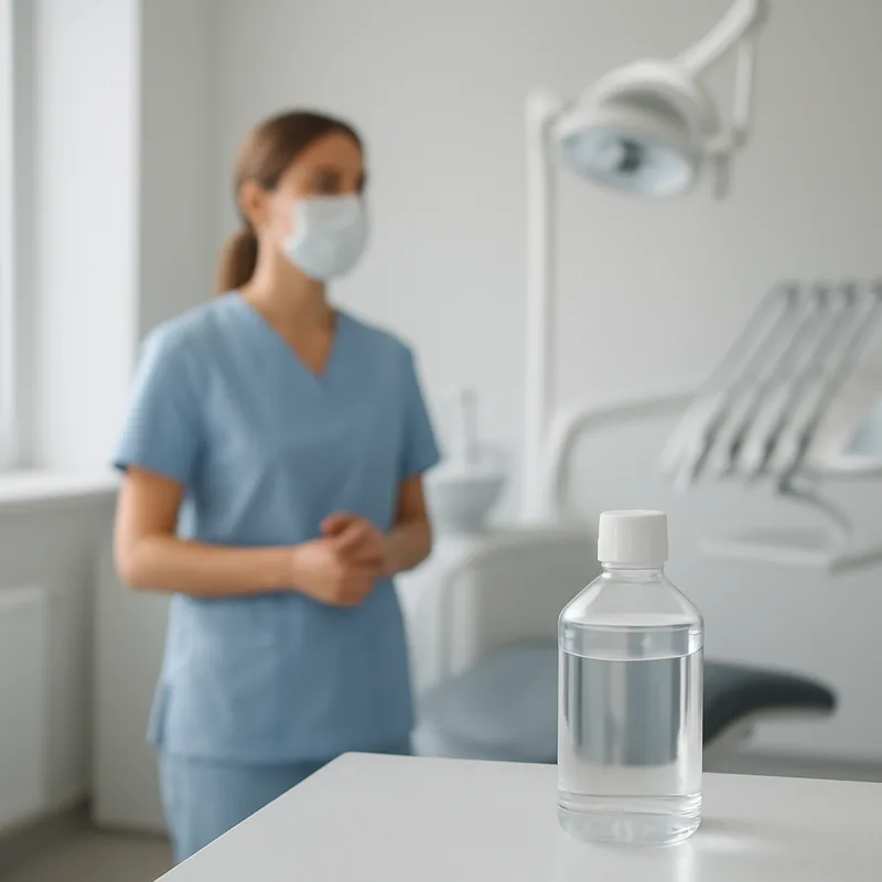 Soluție de clorhexidină 0,2% folosită pentru clătiri înainte și după extracția dentară