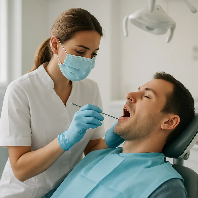 Pacient la controlul post-extracțional la clinica MD Dental din Pitești