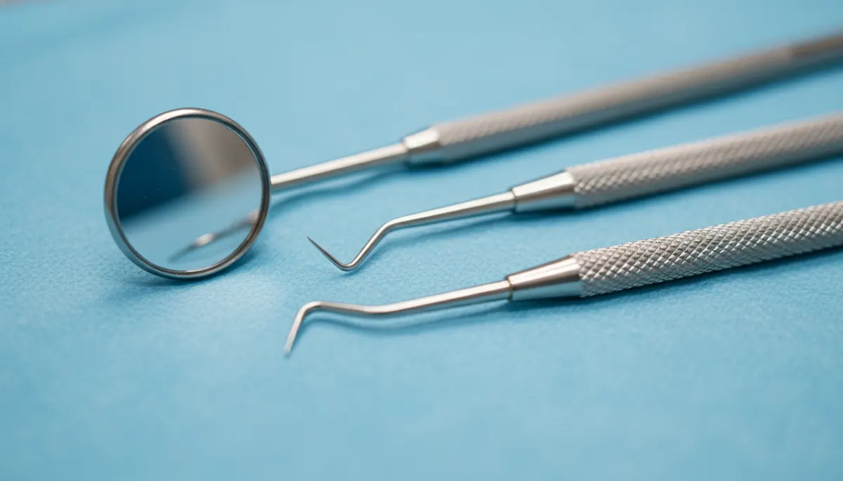 Detaliu clinic relevant pentru molar la cabinet stomatologic