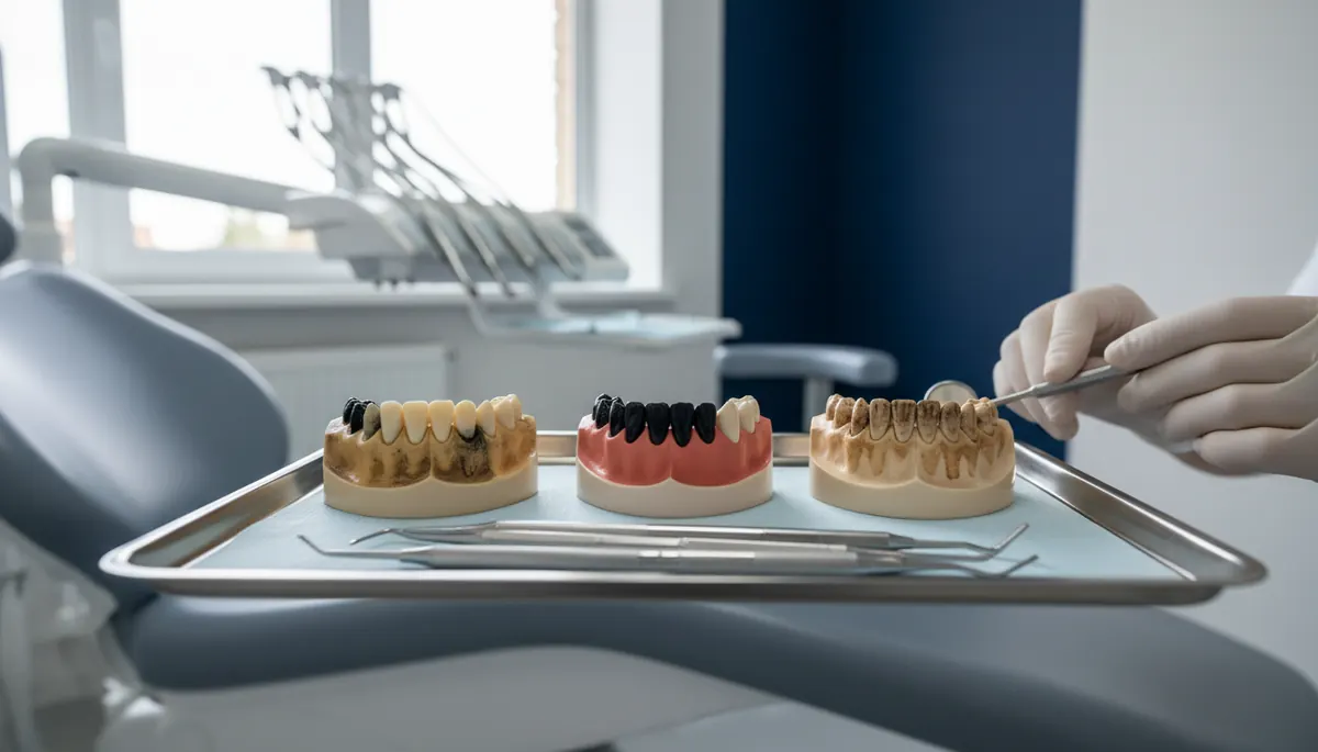 Detaliu al procedurii de airflow care ridica petele si coloratiile de pe smaltul dentar, cabinetul stomatologic