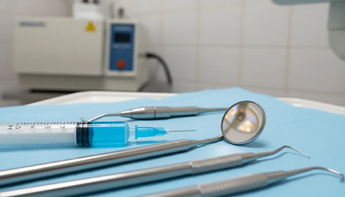 Detaliu clinic relevant pentru placa dentara la cabinet stomatologic